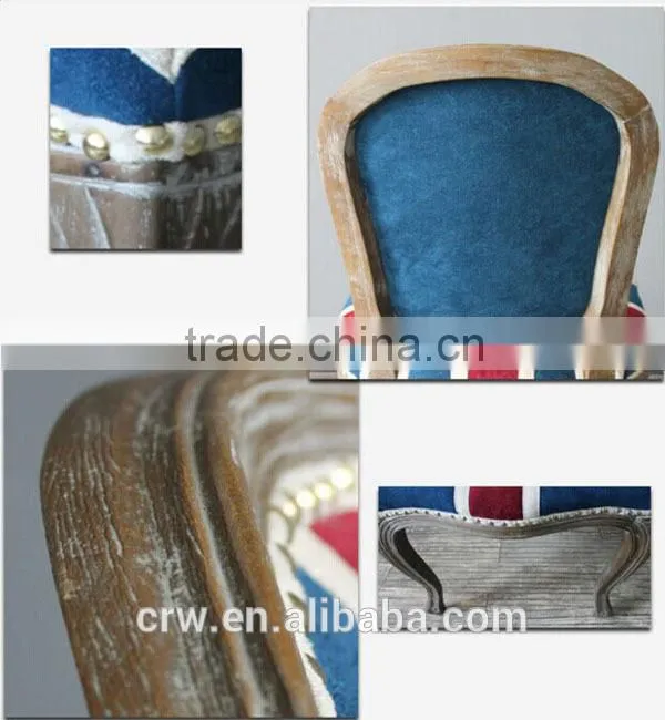 RCH-4073-1 Anqitue union jack chair/ottoman fabric chairs