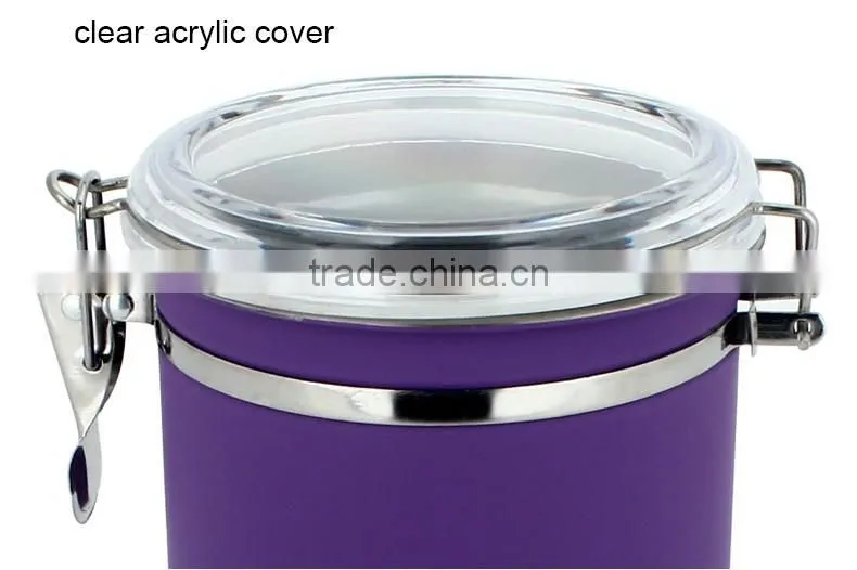 silicone color nice looking food storage canister metal food canister set