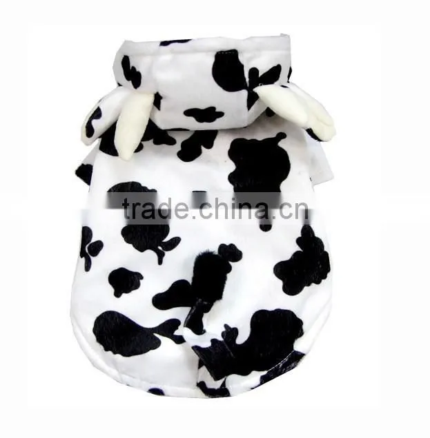 Shorn Velvet and Rod Cotton Double Layer Autumn Winter Milk Cow Shape Dog Clothes Pet Garment