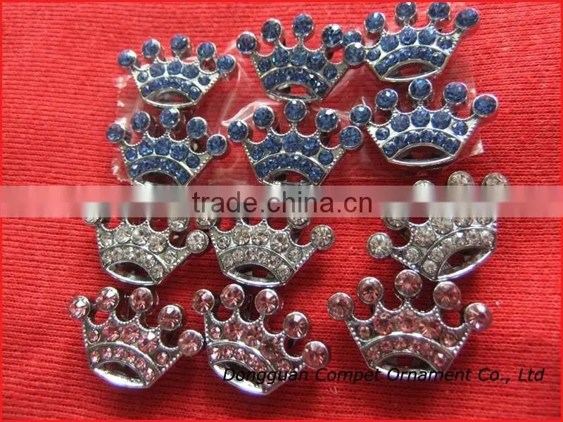 Compet produce 10mm slide charm crown, metal crown, fashion full rhinestone crown