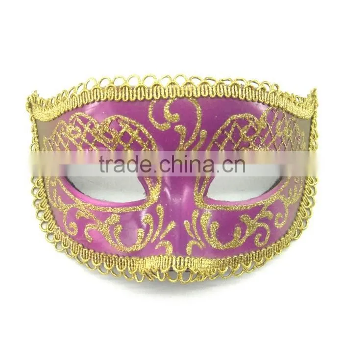 Custume Carnival Accessories HT-HF032 Plastic Half Face Party Eye Mask and Charistma Party Eye Mask