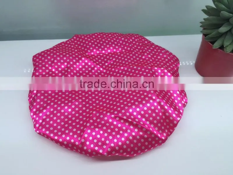 dot printed shower cap