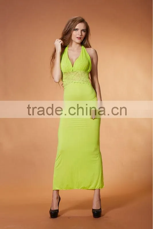 Newest arrival Fashionable sexy hot sales women night long dress fancy Halter Dress llingeries 3382