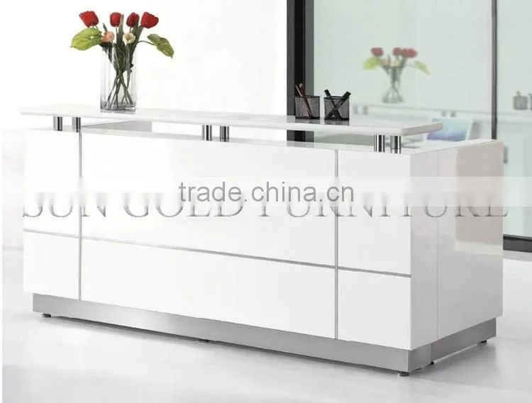 Modern wooden reception desk beauty salon 2 person reception desk (SZ-RTB001)