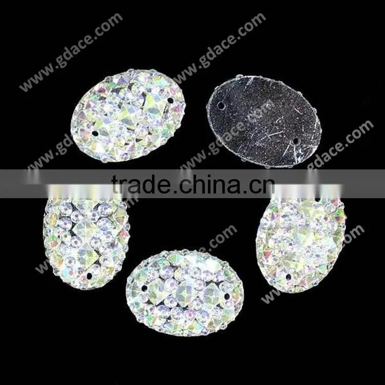 Clear crystal AB color sew on all star epoxy stones