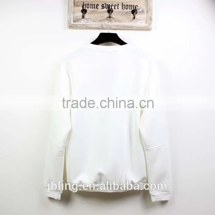 custom white printed sweatshirt