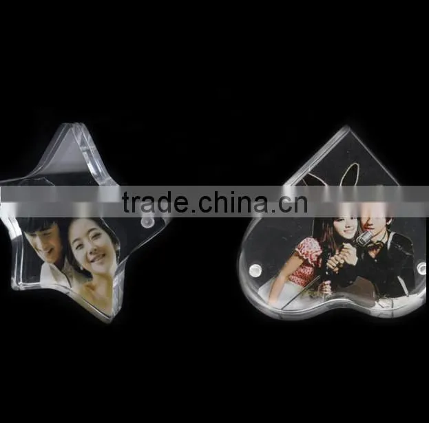 clear star-shaped acrylic photo frame sandwich