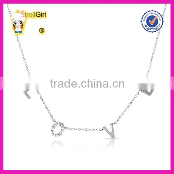Hot sale CZ stone pave necklace Lovely bowknot pendant necklace 925 sterling silver jewelry