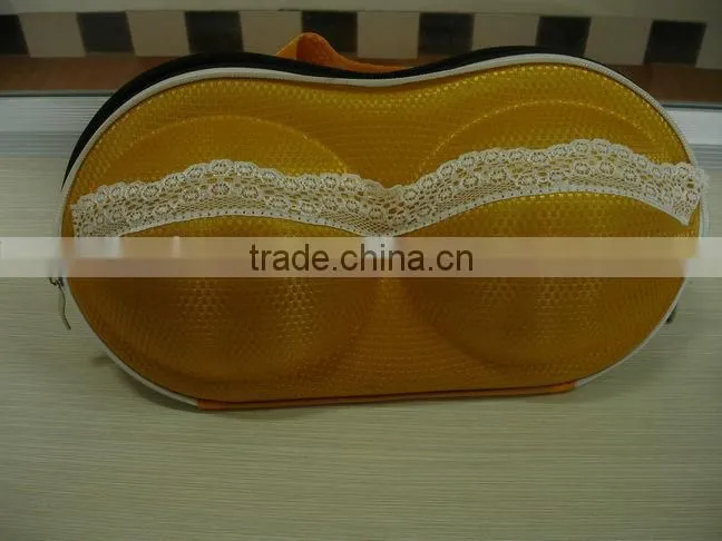 Dark grain cloth covered EVA bra case