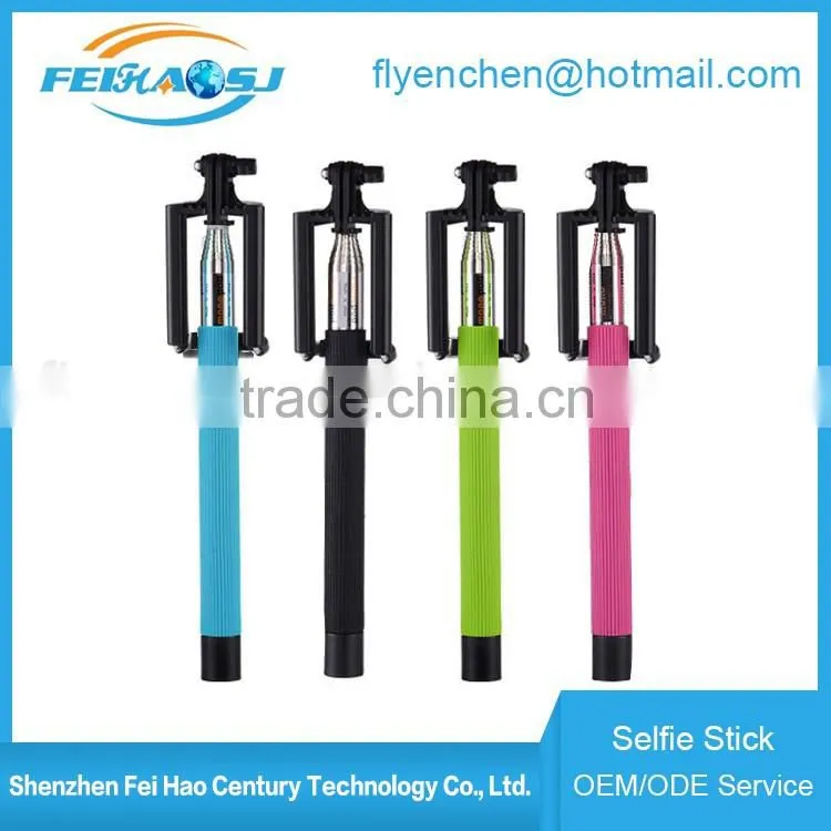 2016 wholesale stainless steel Mini Selfie Stick ,Monopod selfie stick without control