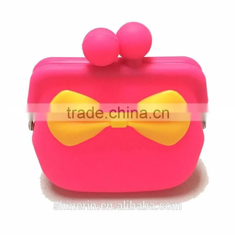 Women Clutch Gift Purse Mini Metal Clip Coin Pouch Promotion Change Money Silicone Wallet