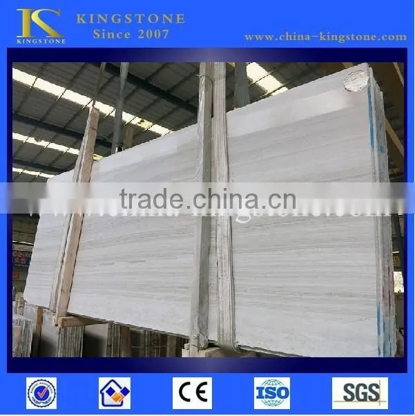 Cheap Chinese wood grain white marble in stock