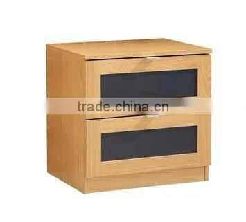 Light Brown General Use Monza Two Drawer Bedside Cabinet
