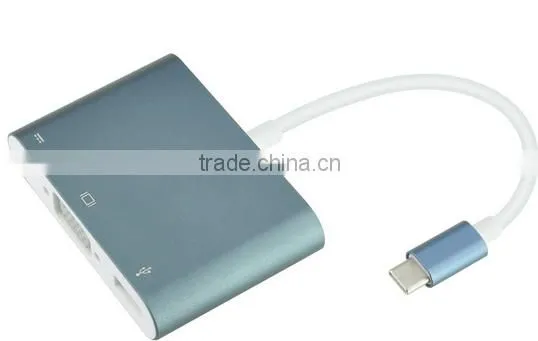 usb c hub digital av multiport adapter type c to usb3.0 + vga + type c adapter