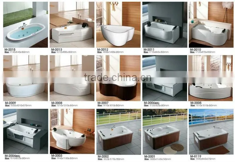 2014 Chinese factory wooden bathtub with whirlpool massage jets
