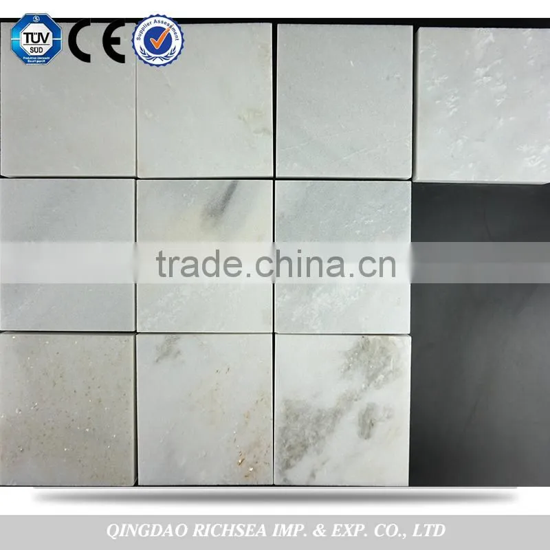 Cloudy white marble tile