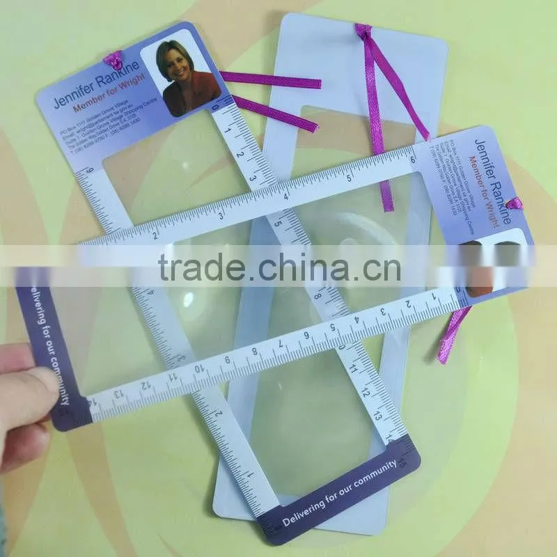 New gift idea PVC magnifier bookmark printing your name cards