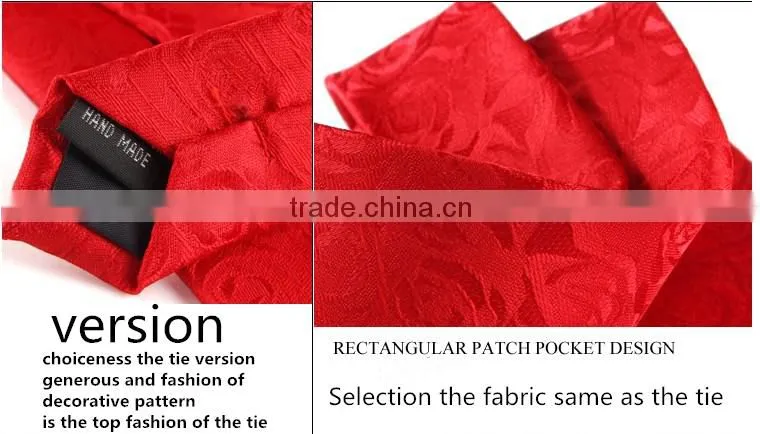 fashion printing design weddiing tie red party necktie for mens