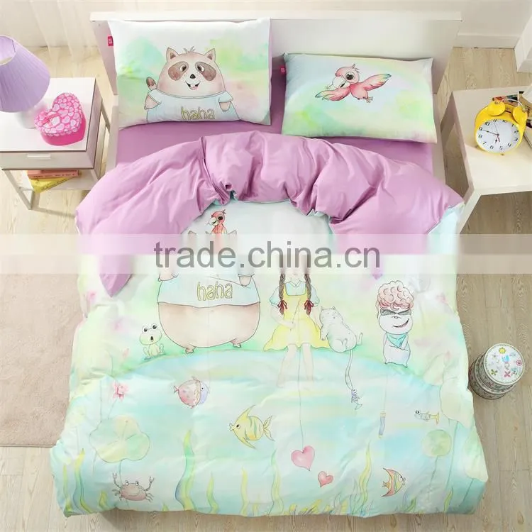 Modern 100% Cotton Purple Bedding Set Digital Printed