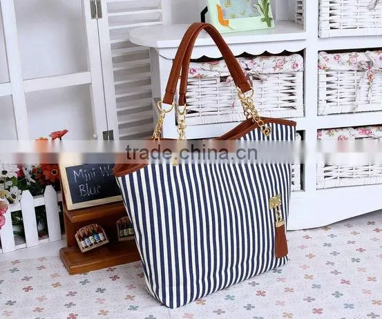 2013 New tassel style cotton canvas tote bag, simple cotton canvas tote bag