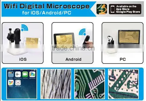 high quality microscope 1080P Portable HD wifi digital microscope pcb WiFi USB Video Microscope factory provived