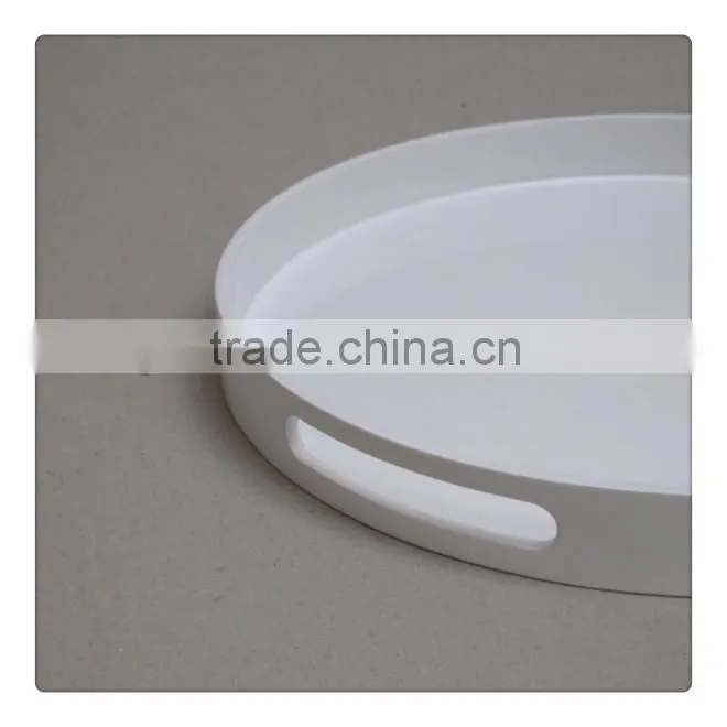 Custom Plastic Round Serving Tray with Handle