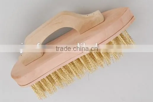 Small block anti-static brush with a hardwood handle