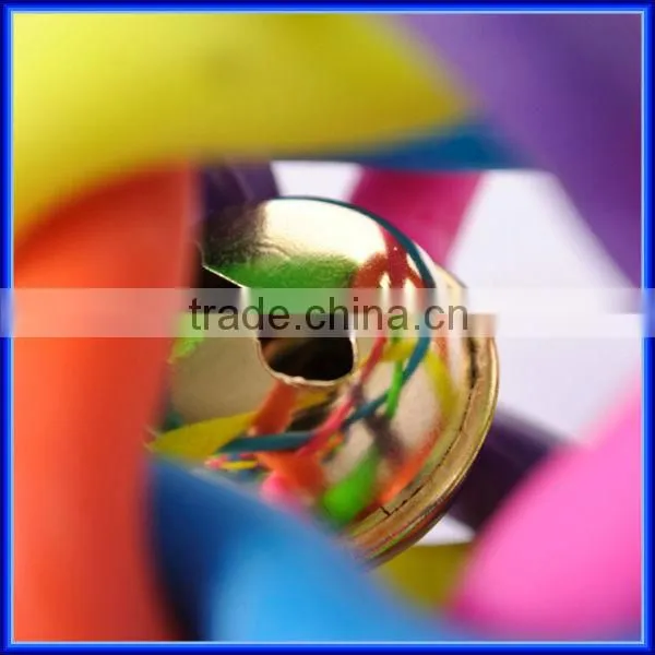Colorful rainbow soft rubber dog chew bell ball, TPR woven teeth-cleaning pet toy chew bell ball