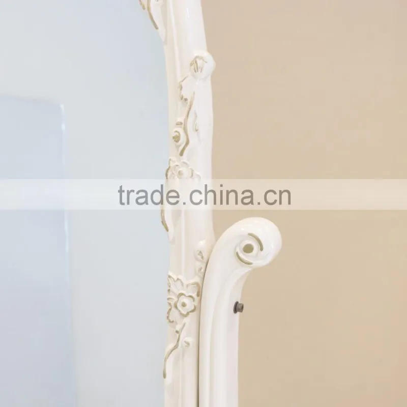 Elegant modern wood dress mirror with stand