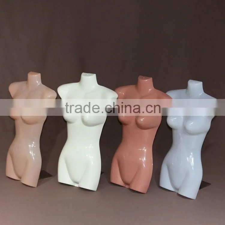 Headless plastic female half body hanging scale mannequin dress form