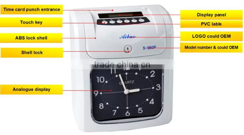 punch time card time clock attendance machine