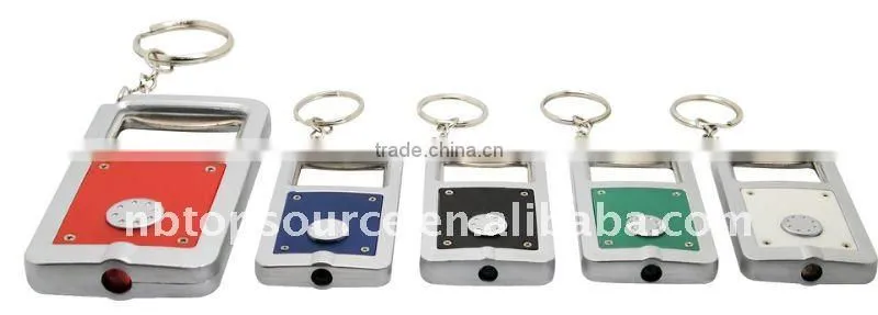 1led light keychain with opener