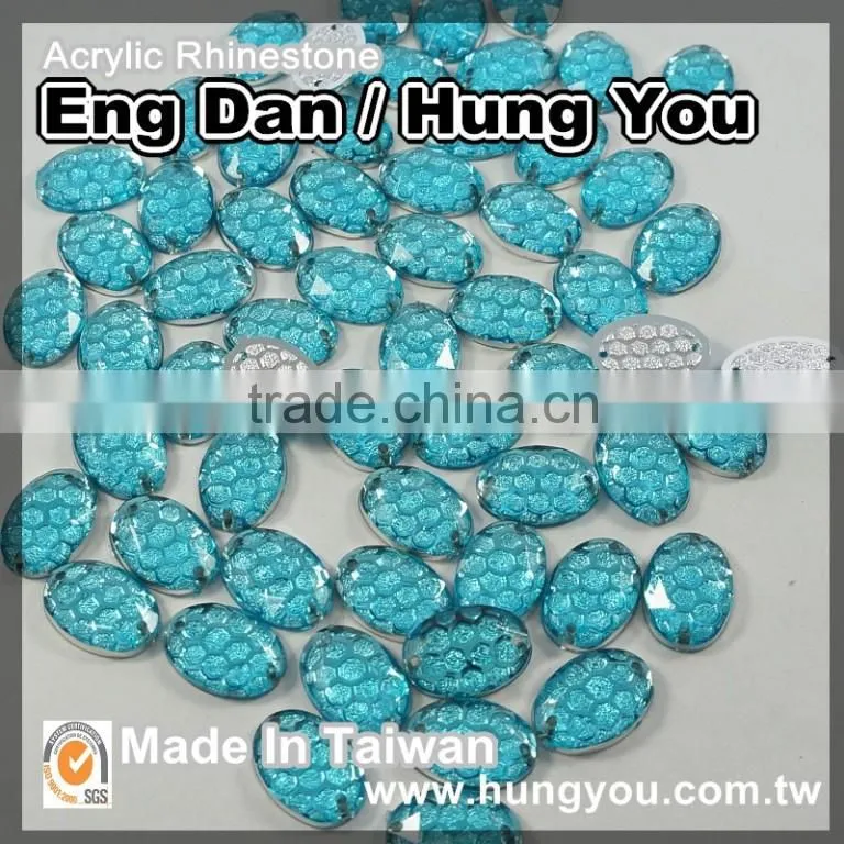 Unique Designs Transparent Flat back Embossed Sew on Acrylic Rhinestone
