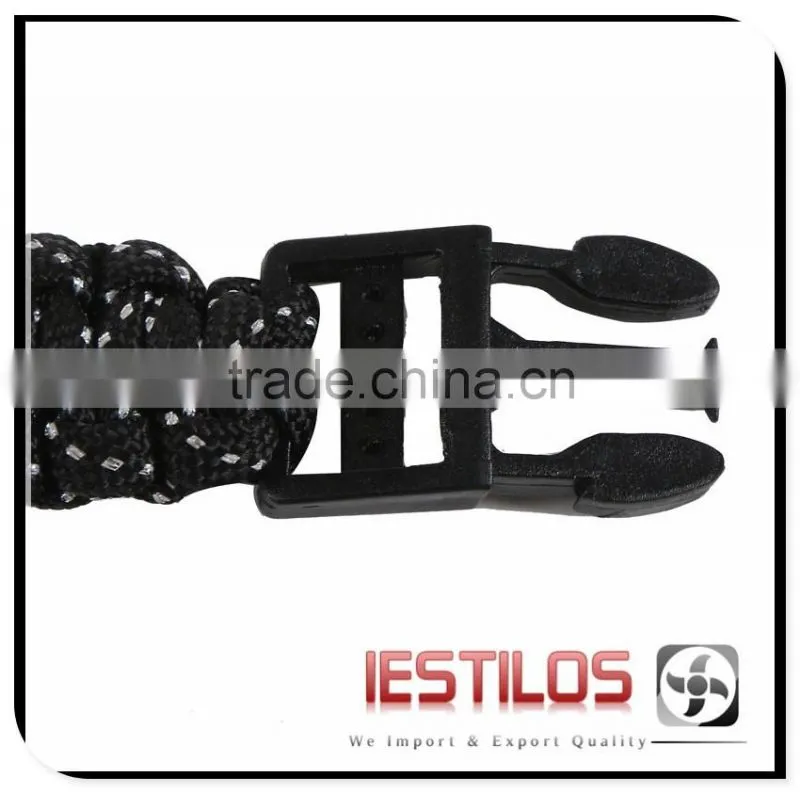 Black+White paracord With Black buckle Bracelet