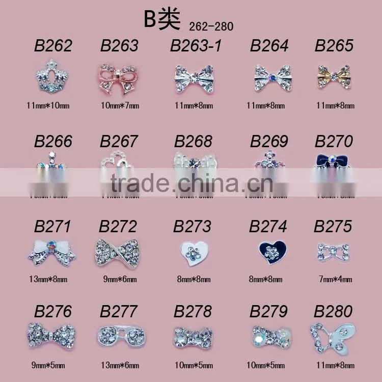 New nail art decoration tips nail 3D Alloy nail fashion jewelry gold