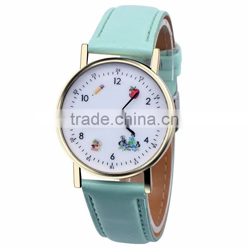 WJ-5396 personality student stylish charming fancy quartz best selling leather girls watch