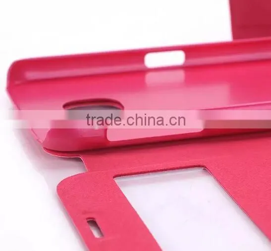 Factory Wholesale Flip Stand Window PU Leather Case For Samsung Galaxy S6