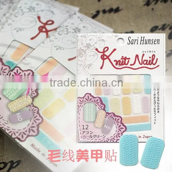 New nail knit foil sticker,2015 nail art sticker product