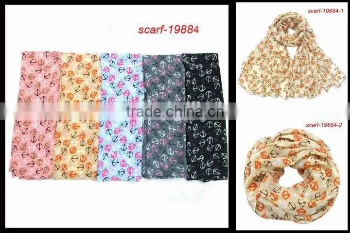 latest popular flower style around neck scarf