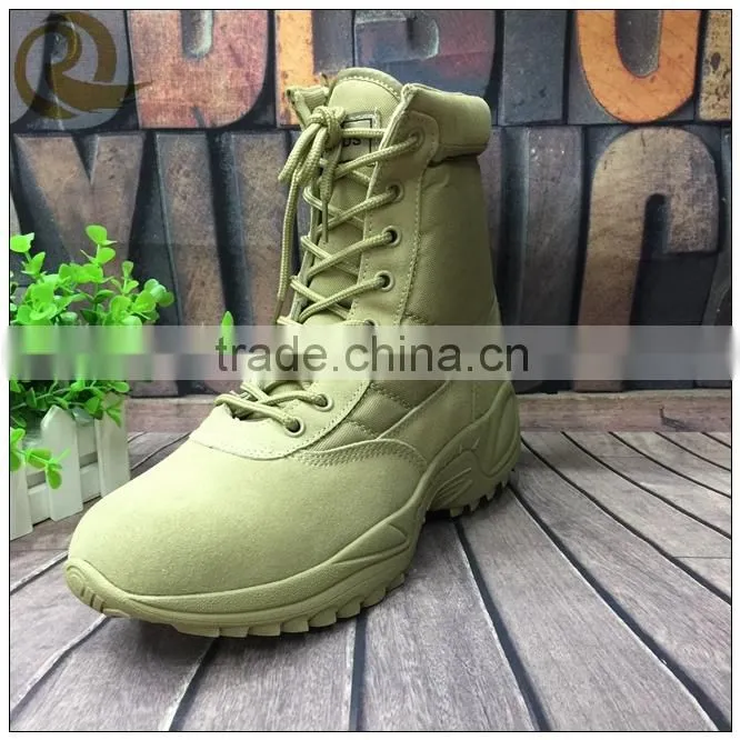 Lightweight khaki leather military safety desert tactical boots