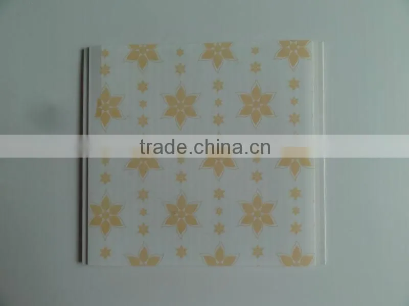 Bright pale yellow flower pattern pvc building material of pvc ceiling panel