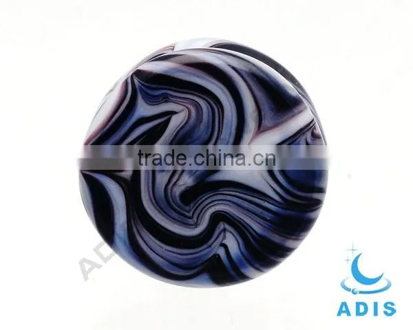 Zebra-strip 3/4 Inch Swirl Pyrex Glass Saddle Plug Double Flare