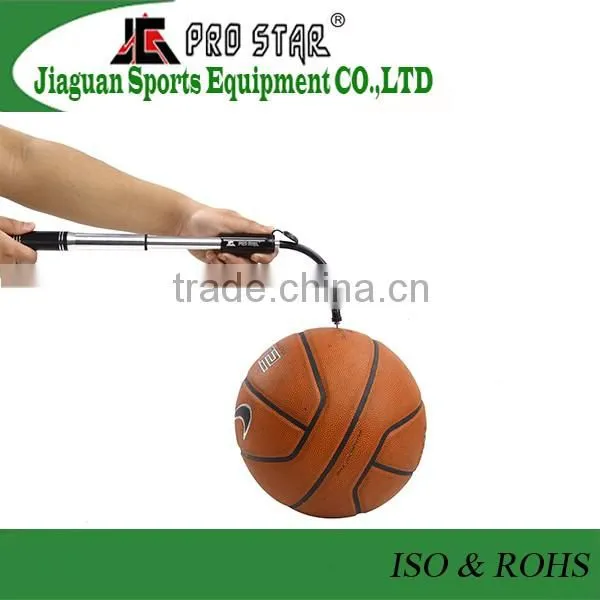Bicycle pump with hiding air tube inside sports equipment body fitness