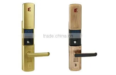 newest more efficient golden password + fingerprint + mechanical key door lock with optical fingerprint acquisition module