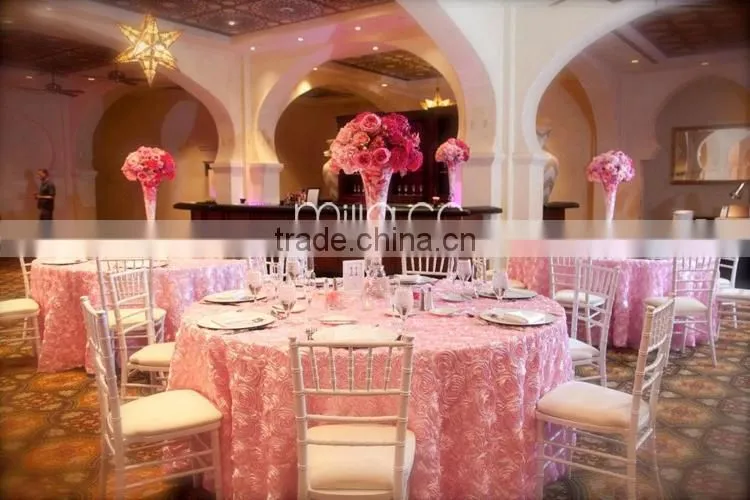 132" Round Table Cloth Wedding Rosette Table Cloth