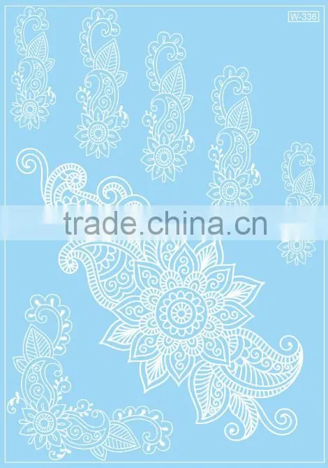 martial arts fans black Water transfer temporary bridal lace white sexy durable tattoo sticker