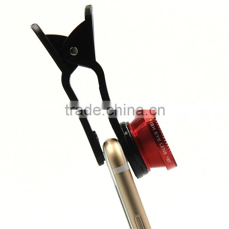 Universal for Smartphone 3 in1 Fish Eye+ Wide Angle + Macro Camera Clip Lens