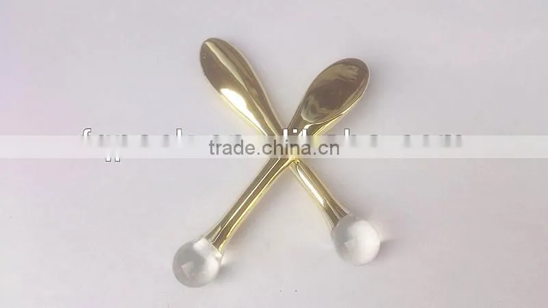 Gold color acrylic plastic cosmetic cream use spoon