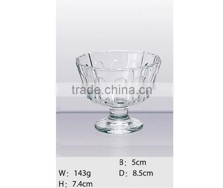Wholesale glass ice cream glass cup, bulk glass ice cream cup, diaposable ice cream cup