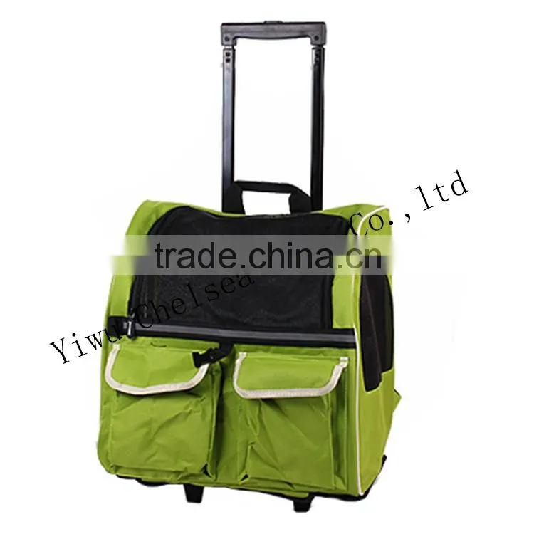 Backpack Pet Carrier on wheels travel rolling Luggage dog bags walking with mat